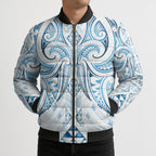 Maori Rugby Custom Ngaru Mangopare Bomber Puffer Jacket Kahui Whetu Niho Taniwha Motif