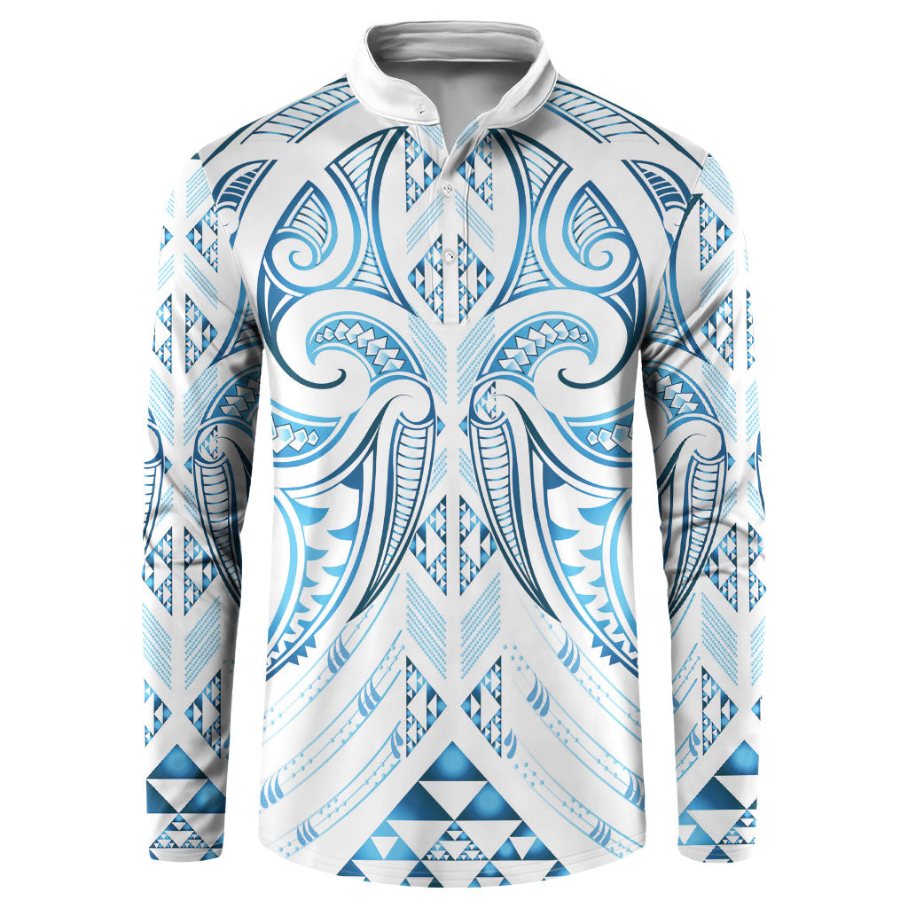Maori Rugby Custom Ngaru Mangopare Button Sweatshirt Kahui Whetu Niho Taniwha Motif