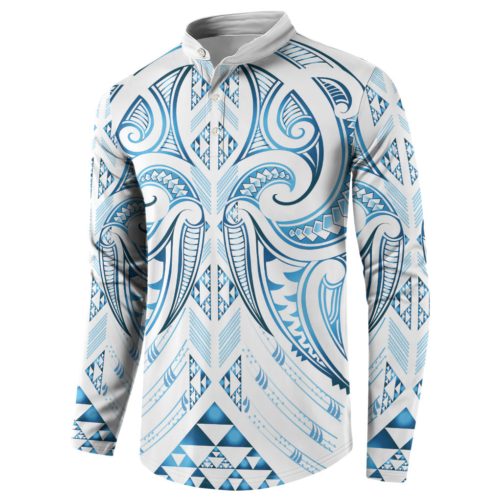 Maori Rugby Custom Ngaru Mangopare Button Sweatshirt Kahui Whetu Niho Taniwha Motif