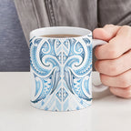 Maori Rugby Custom Ngaru Mangopare Ceramic Mug Kahui Whetu Niho Taniwha Motif
