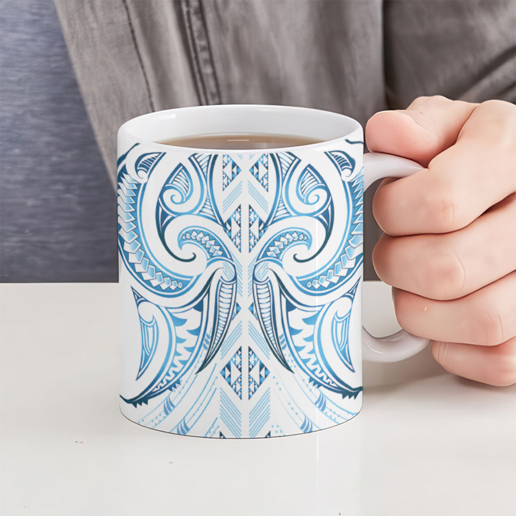 Maori Rugby Custom Ngaru Mangopare Ceramic Mug Kahui Whetu Niho Taniwha Motif