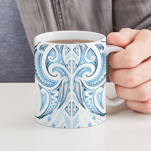 Maori Rugby Custom Ngaru Mangopare Ceramic Mug Kahui Whetu Niho Taniwha Motif