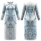 Maori Rugby Custom Ngaru Mangopare Couples Matching Long Sleeve Bodycon Dress and Long Sleeve Button Shirt Kahui Whetu Niho Taniwha Motif