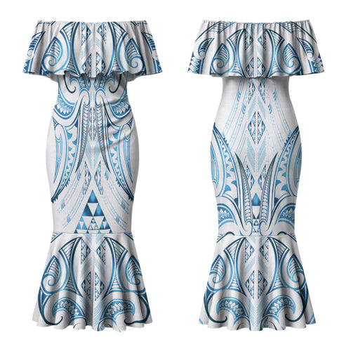 Maori Rugby Custom Ngaru Mangopare Couples Matching Mermaid Dress and Hawaiian Shirt Kahui Whetu Niho Taniwha Motif