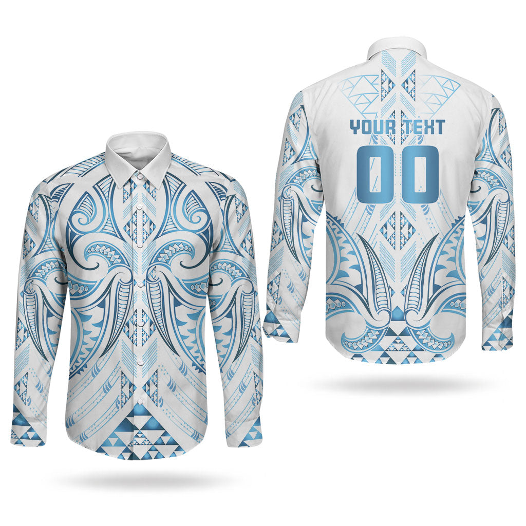 Maori Rugby Custom Ngaru Mangopare Couples Matching Off Shoulder Maxi Dress and Long Sleeve Button Shirt Kahui Whetu Niho Taniwha Motif