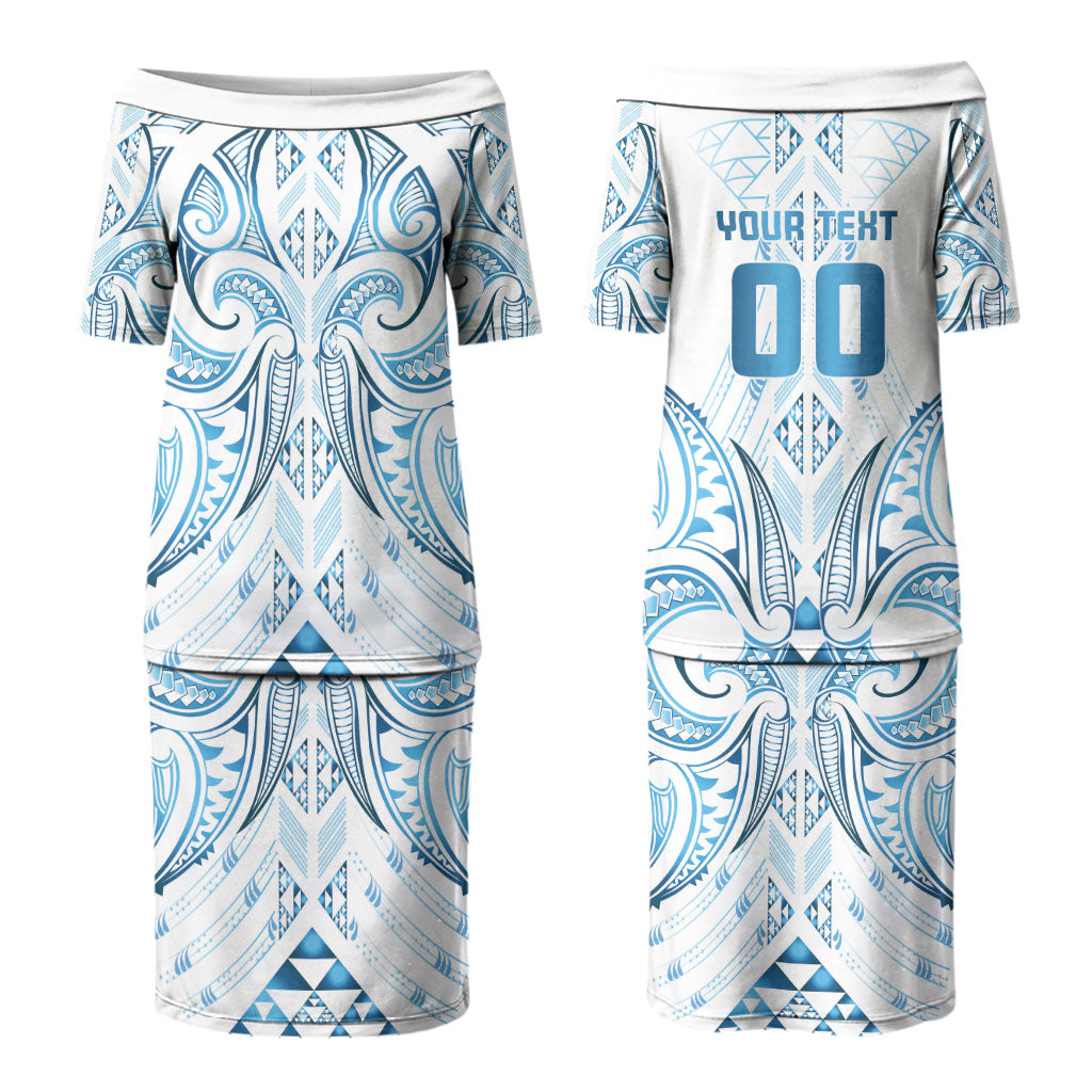 Maori Rugby Custom Ngaru Mangopare Couples Matching Puletasi and Long Sleeve Button Shirt Kahui Whetu Niho Taniwha Motif