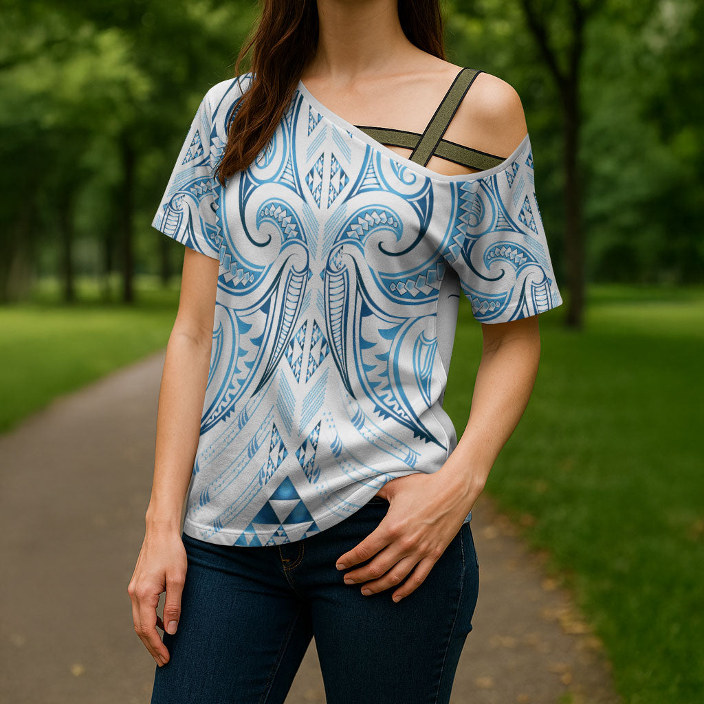 Maori Rugby Custom Ngaru Mangopare Cross Shoulder Shirt Kahui Whetu Niho Taniwha Motif