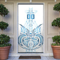 Maori Rugby Custom Ngaru Mangopare Door Cover Kahui Whetu Niho Taniwha Motif