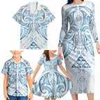 Maori Rugby Custom Ngaru Mangopare Family Matching Long Sleeve Bodycon Dress and Hawaiian Shirt Kahui Whetu Niho Taniwha Motif