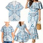 Maori Rugby Custom Ngaru Mangopare Family Matching Mermaid Dress and Hawaiian Shirt Kahui Whetu Niho Taniwha Motif