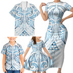 Maori Rugby Custom Ngaru Mangopare Family Matching Short Sleeve Bodycon Dress and Hawaiian Shirt Kahui Whetu Niho Taniwha Motif