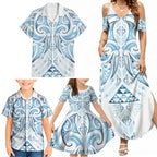 Maori Rugby Custom Ngaru Mangopare Family Matching Summer Maxi Dress and Hawaiian Shirt Kahui Whetu Niho Taniwha Motif
