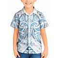 Maori Rugby Custom Ngaru Mangopare Kid Hawaiian Shirt Kahui Whetu Niho Taniwha Motif