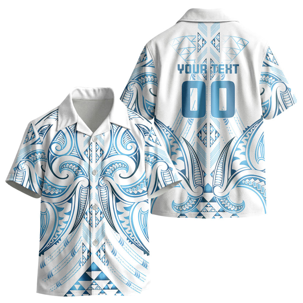 Maori Rugby Custom Ngaru Mangopare Kid Hawaiian Shirt Kahui Whetu Niho Taniwha Motif
