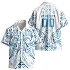 Maori Rugby Custom Ngaru Mangopare Kid Hawaiian Shirt Kahui Whetu Niho Taniwha Motif