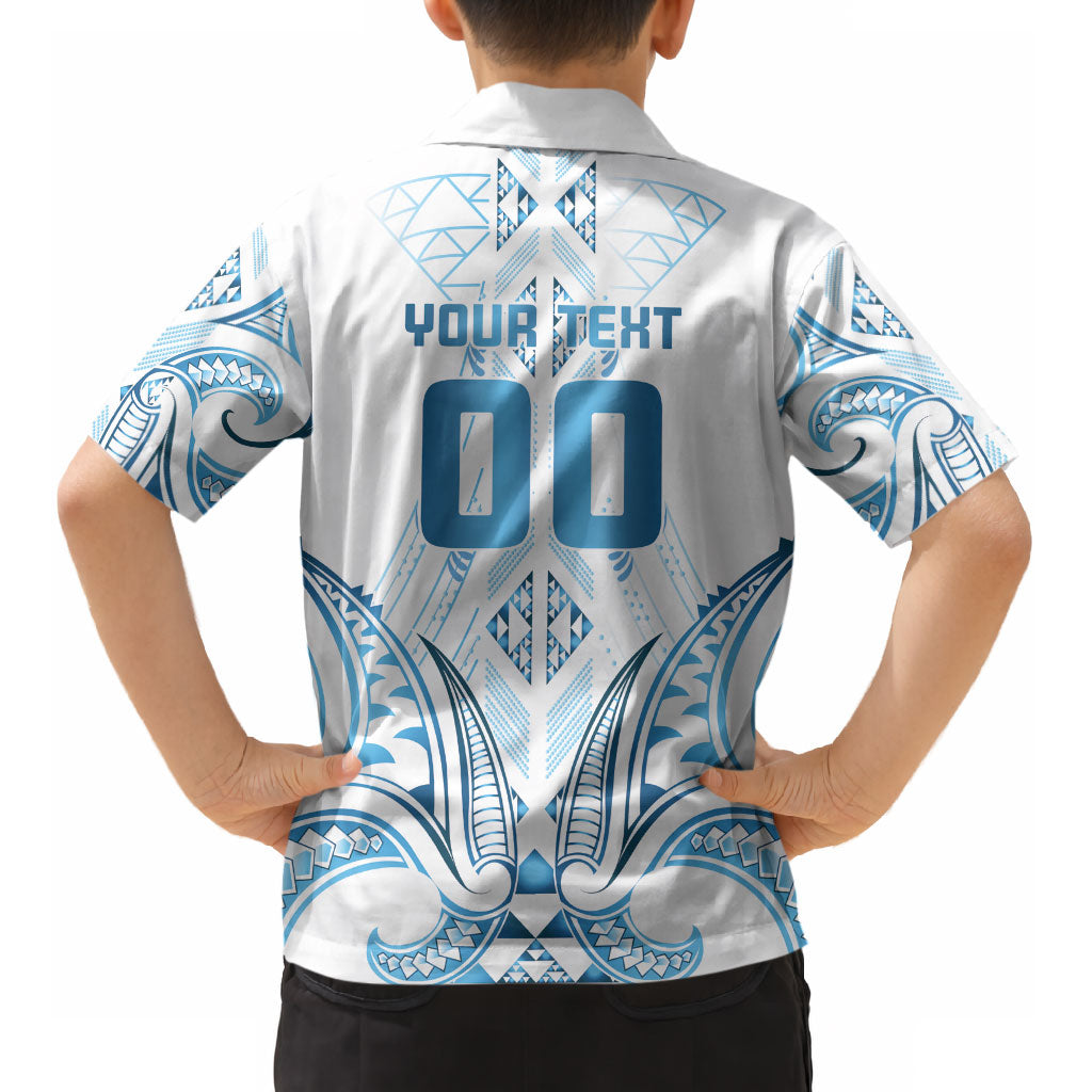 Maori Rugby Custom Ngaru Mangopare Kid Hawaiian Shirt Kahui Whetu Niho Taniwha Motif