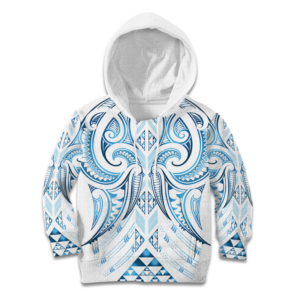 Maori Rugby Custom Ngaru Mangopare Kid Hoodie Kahui Whetu Niho Taniwha Motif
