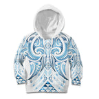 Maori Rugby Custom Ngaru Mangopare Kid Hoodie Kahui Whetu Niho Taniwha Motif