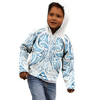 Maori Rugby Custom Ngaru Mangopare Kid Hoodie Kahui Whetu Niho Taniwha Motif