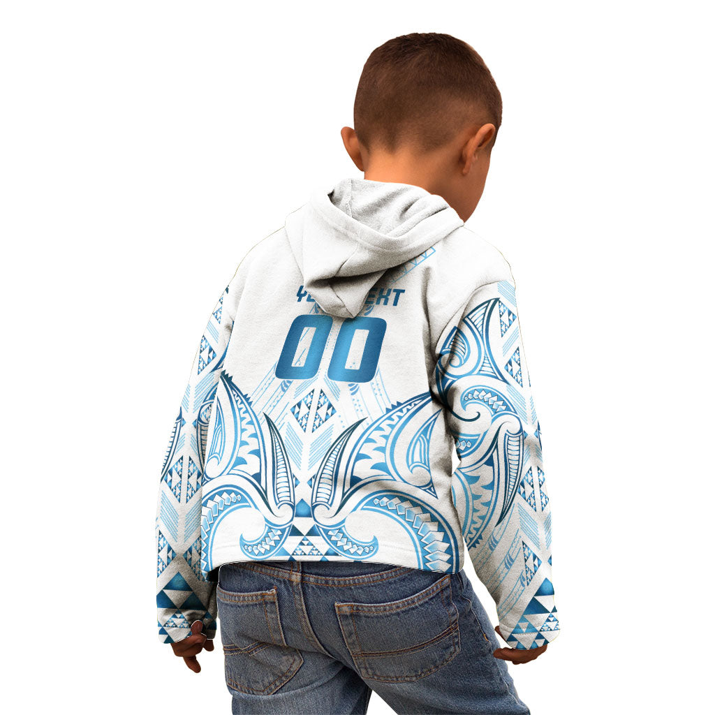 Maori Rugby Custom Ngaru Mangopare Kid Hoodie Kahui Whetu Niho Taniwha Motif
