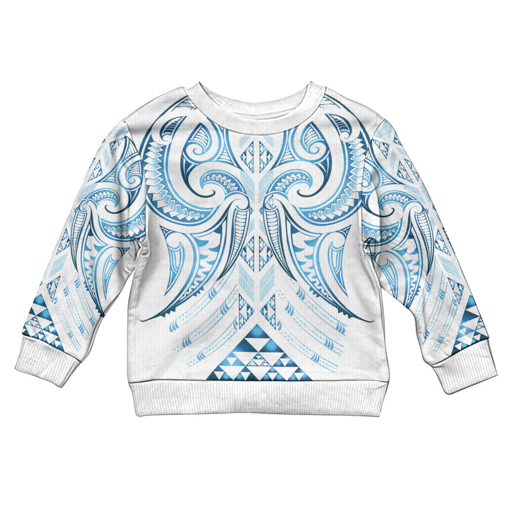 Maori Rugby Custom Ngaru Mangopare Kid Ugly Christmas Sweater Kahui Whetu Niho Taniwha Motif