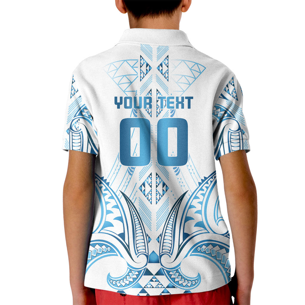 Maori Rugby Custom Ngaru Mangopare Kid Polo Shirt Kahui Whetu Niho Taniwha Motif