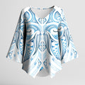 Maori Rugby Custom Ngaru Mangopare Kimono Sleeve Blouse Kahui Whetu Niho Taniwha Motif