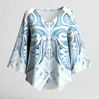 Maori Rugby Custom Ngaru Mangopare Kimono Sleeve Blouse Kahui Whetu Niho Taniwha Motif