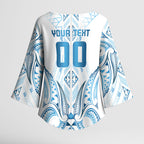 Maori Rugby Custom Ngaru Mangopare Kimono Sleeve Blouse Kahui Whetu Niho Taniwha Motif