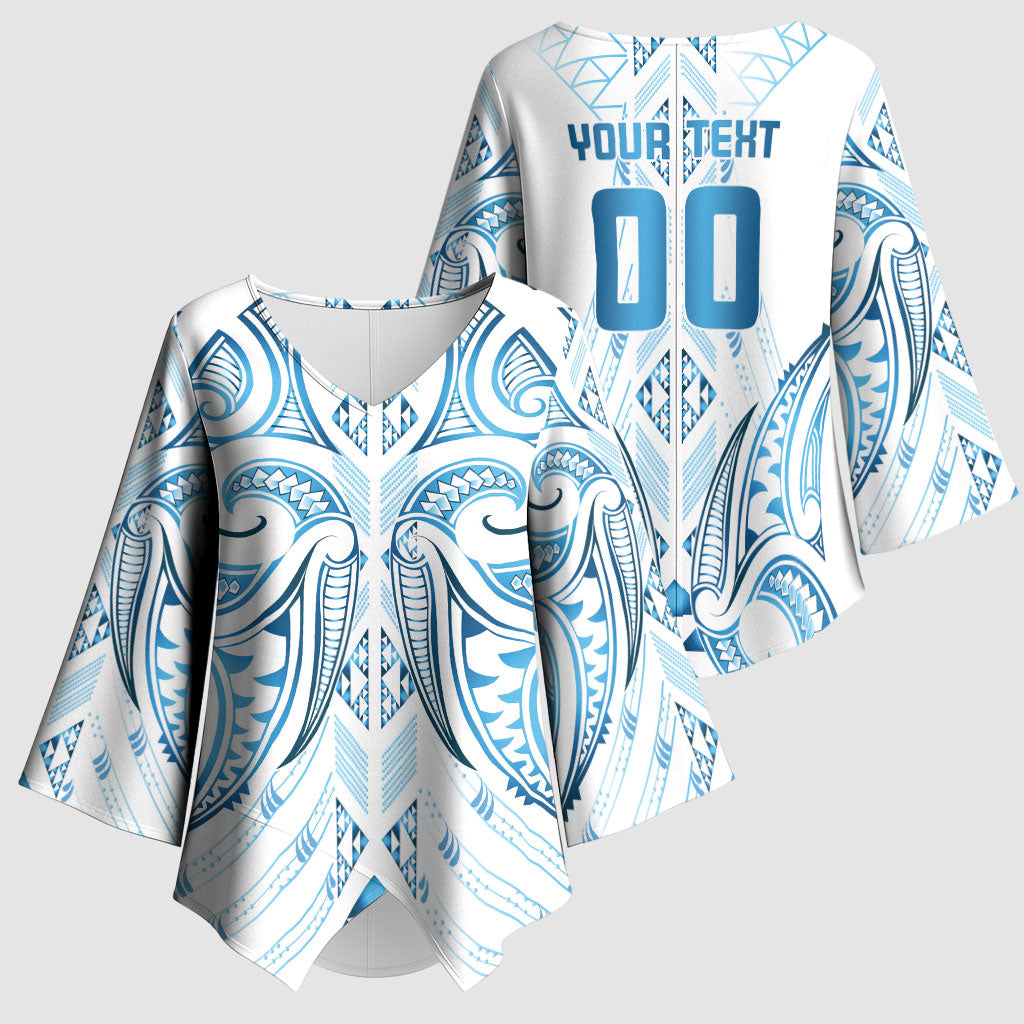 Maori Rugby Custom Ngaru Mangopare Kimono Sleeve Blouse Kahui Whetu Niho Taniwha Motif