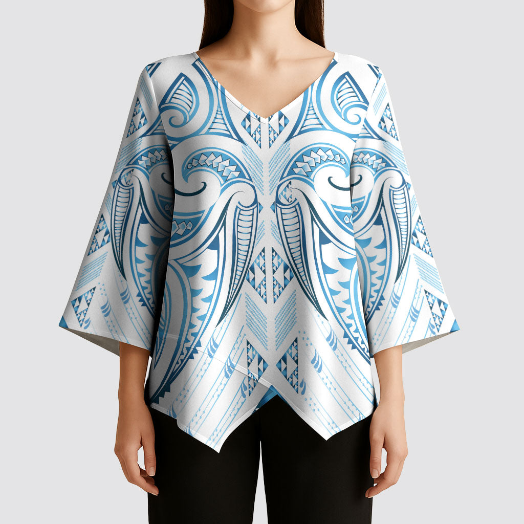 Maori Rugby Custom Ngaru Mangopare Kimono Sleeve Blouse Kahui Whetu Niho Taniwha Motif