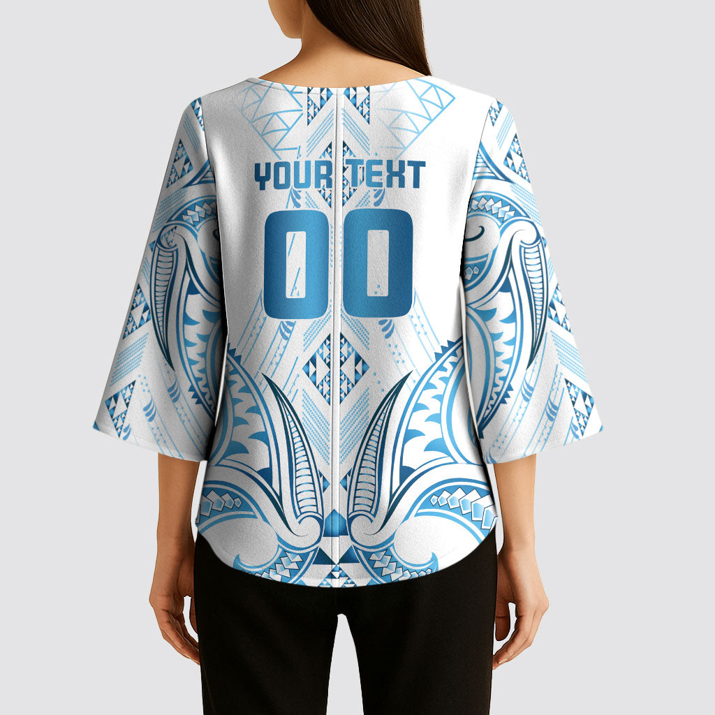 Maori Rugby Custom Ngaru Mangopare Kimono Sleeve Blouse Kahui Whetu Niho Taniwha Motif