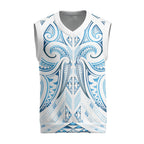 Maori Rugby Custom Ngaru Mangopare Christmas Knitted V-Neck Vest Kahui Whetu Niho Taniwha Motif
