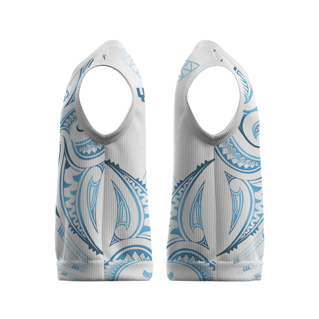 Maori Rugby Custom Ngaru Mangopare Christmas Knitted V-Neck Vest Kahui Whetu Niho Taniwha Motif