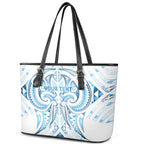 Maori Rugby Custom Ngaru Mangopare Leather Tote Bag Kahui Whetu Niho Taniwha Motif