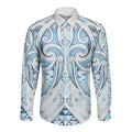 Maori Rugby Custom Ngaru Mangopare Long Sleeve Button Shirt Kahui Whetu Niho Taniwha Motif