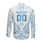 Maori Rugby Custom Ngaru Mangopare Long Sleeve Button Shirt Kahui Whetu Niho Taniwha Motif
