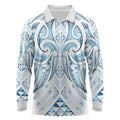 Maori Rugby Custom Ngaru Mangopare Long Sleeve Polo Shirt Kahui Whetu Niho Taniwha Motif
