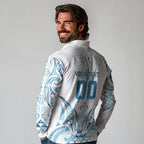 Maori Rugby Custom Ngaru Mangopare Long Sleeve Polo Shirt Kahui Whetu Niho Taniwha Motif