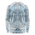 Maori Rugby Custom Ngaru Mangopare Long Sleeve Shirt Kahui Whetu Niho Taniwha Motif