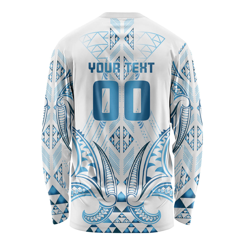 Maori Rugby Custom Ngaru Mangopare Long Sleeve Shirt Kahui Whetu Niho Taniwha Motif