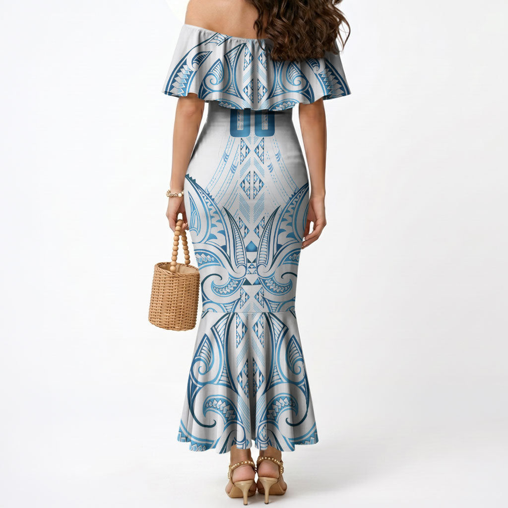 Maori Rugby Custom Ngaru Mangopare Mermaid Dress Kahui Whetu Niho Taniwha Motif