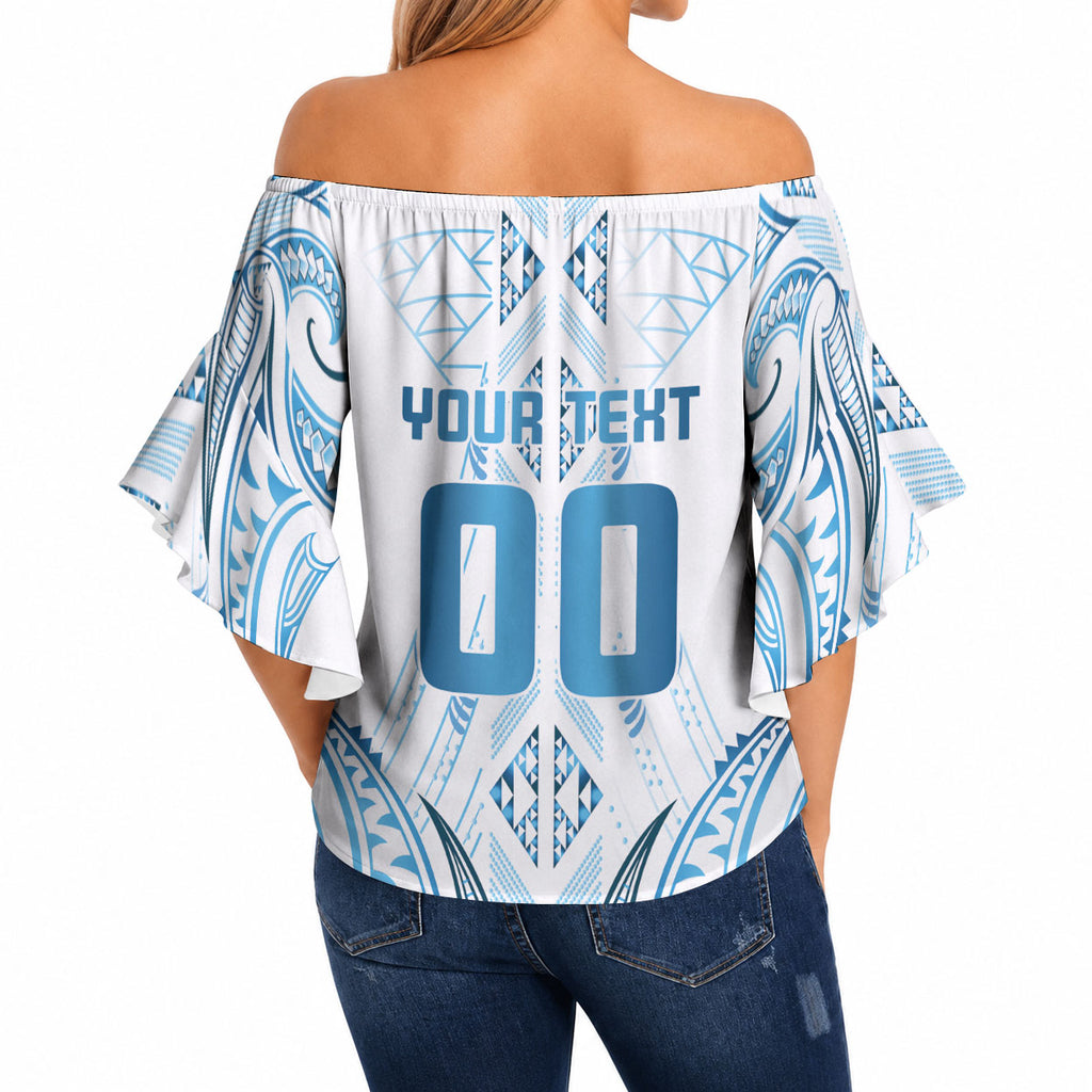 Maori Rugby Custom Ngaru Mangopare Off Shoulder Wrap Waist Top Kahui Whetu Niho Taniwha Motif