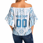 Maori Rugby Custom Ngaru Mangopare Off Shoulder Wrap Waist Top Kahui Whetu Niho Taniwha Motif