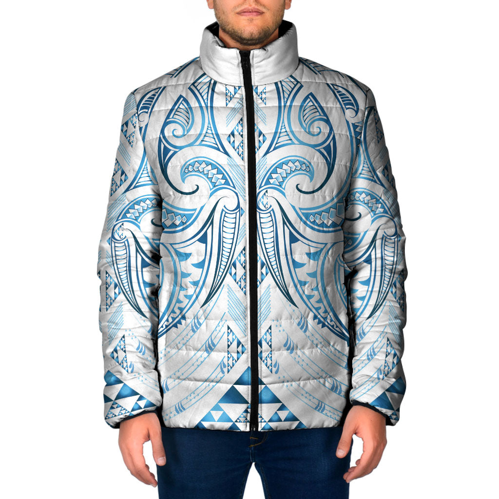 Maori Rugby Custom Ngaru Mangopare Padded Jacket Kahui Whetu Niho Taniwha Motif