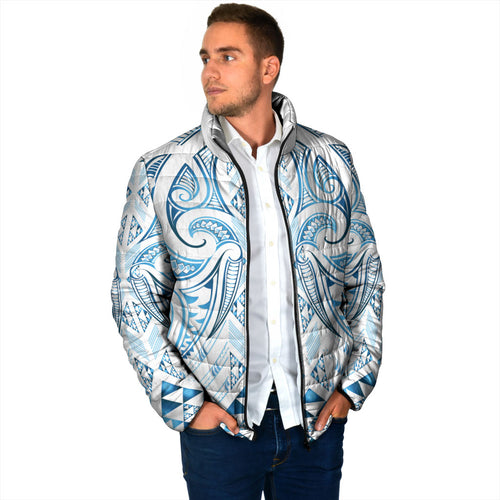 Maori Rugby Custom Ngaru Mangopare Padded Jacket Kahui Whetu Niho Taniwha Motif