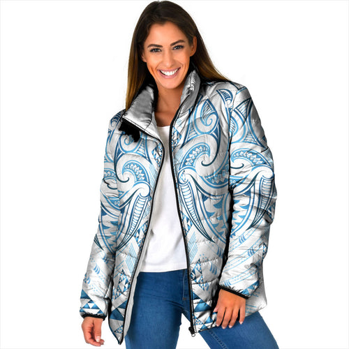 Maori Rugby Custom Ngaru Mangopare Padded Jacket Kahui Whetu Niho Taniwha Motif
