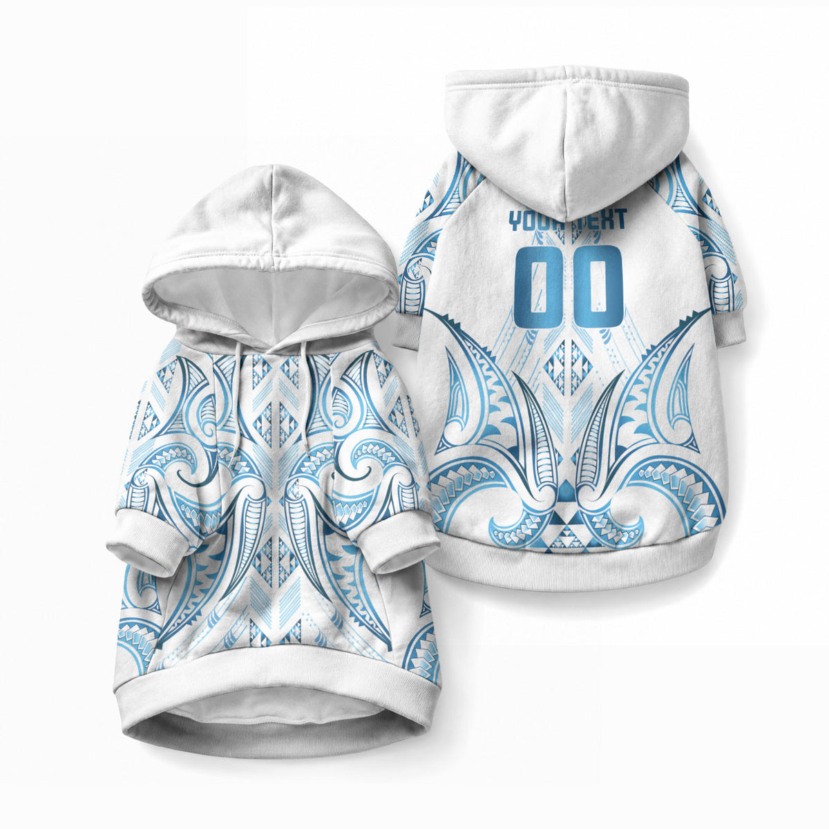 Maori Rugby Custom Ngaru Mangopare Pet Hoodie Kahui Whetu Niho Taniwha Motif