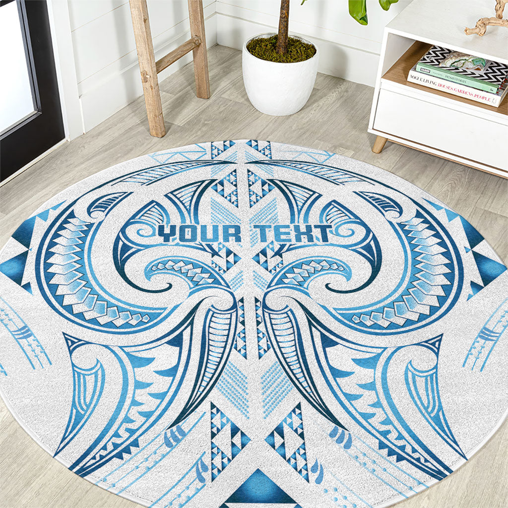 Maori Rugby Custom Ngaru Mangopare Round Carpet Kahui Whetu Niho Taniwha Motif