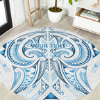 Maori Rugby Custom Ngaru Mangopare Round Carpet Kahui Whetu Niho Taniwha Motif